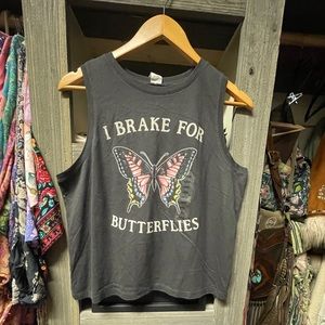 I Brake for Butterflies Tank Top- Large